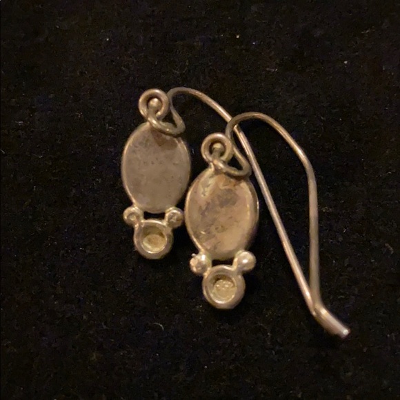 Unique Silver Black Drop Earrings - Picture 3 of 4